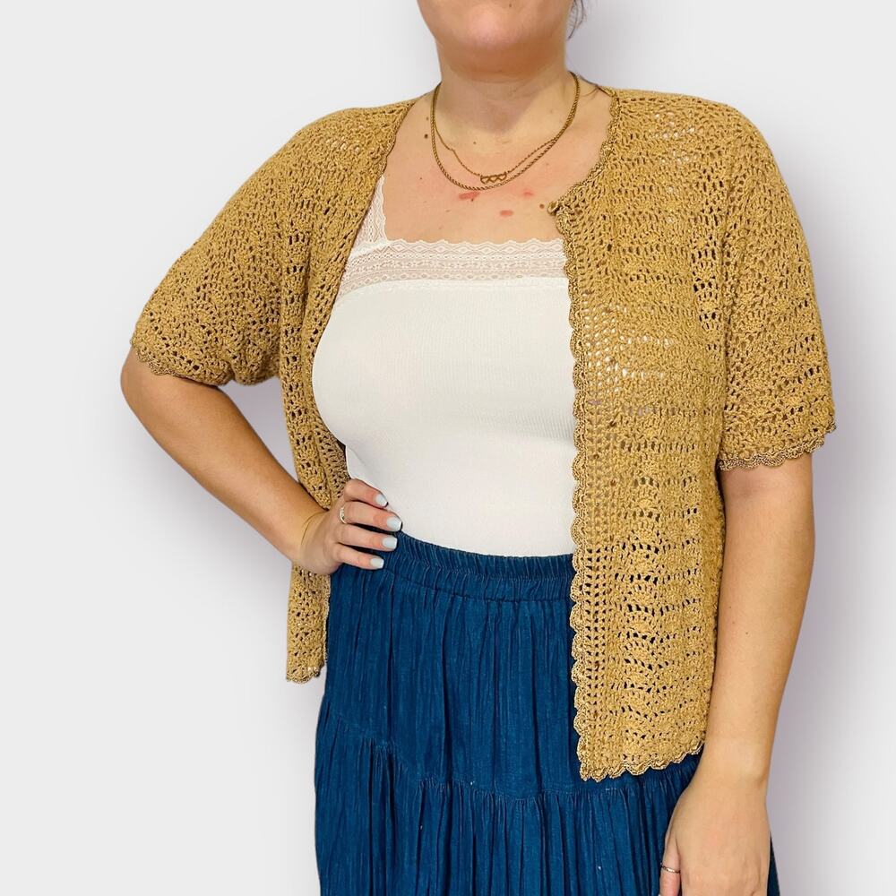 Y2K R&K Gold Crochet Overlay - Picture 2 of 7
